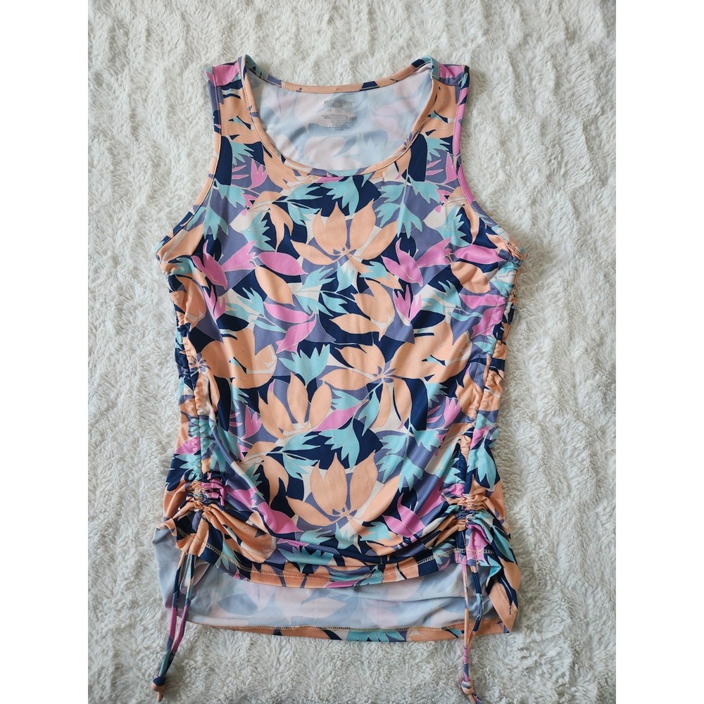 Reel Legends Reel Tec Sleeveless Activewear Tank Top Floral Womens Medium